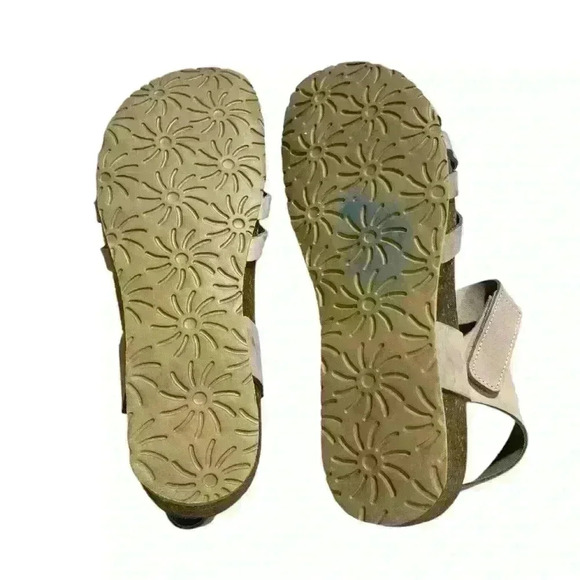 BioNatura Comfort Leather Wedge Sandals Tan Rose Straps Sarafina EU 41 Sz 9.5 - Picture 7 of 7